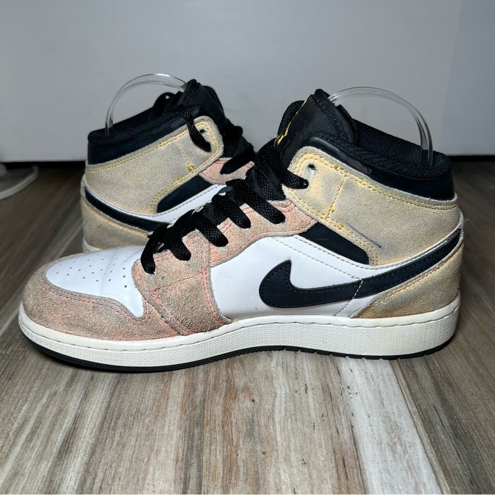 Nike Air Jordan 1 Mid SE GS Shoes ‘Flight Club’ Yellow & Orange Youth 6Y - Picture 7 of 10